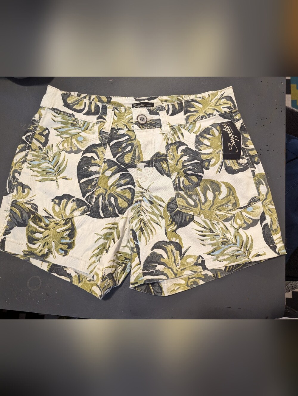 New Leaf Print Camo Cargo Shorts Supply Co Sz 4 3"